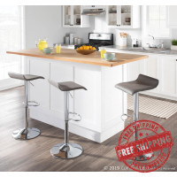 LumiSource BS-ALE GY2 Ale Barstool Set of 2 in Grey